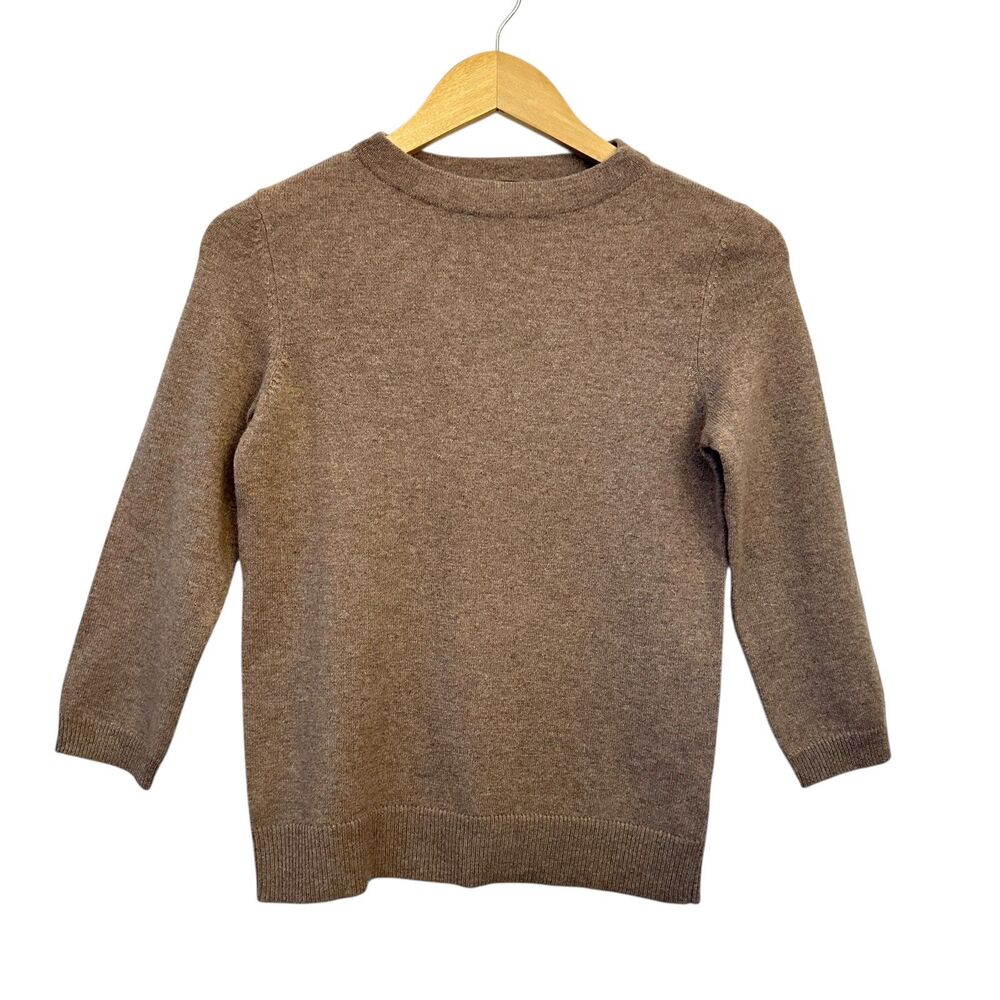 Talbots Petites Beige Oatmeal 100% Cashmere 3/4 Sleeve Sweater – Petite (P)
